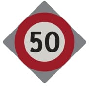 Primary Speed Sign 50kph