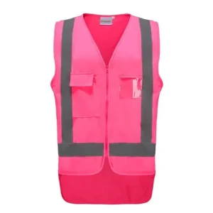 Pink tapped hivis vest