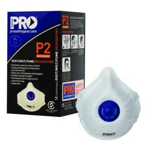 A box of p2 filters with a single one showing in the front