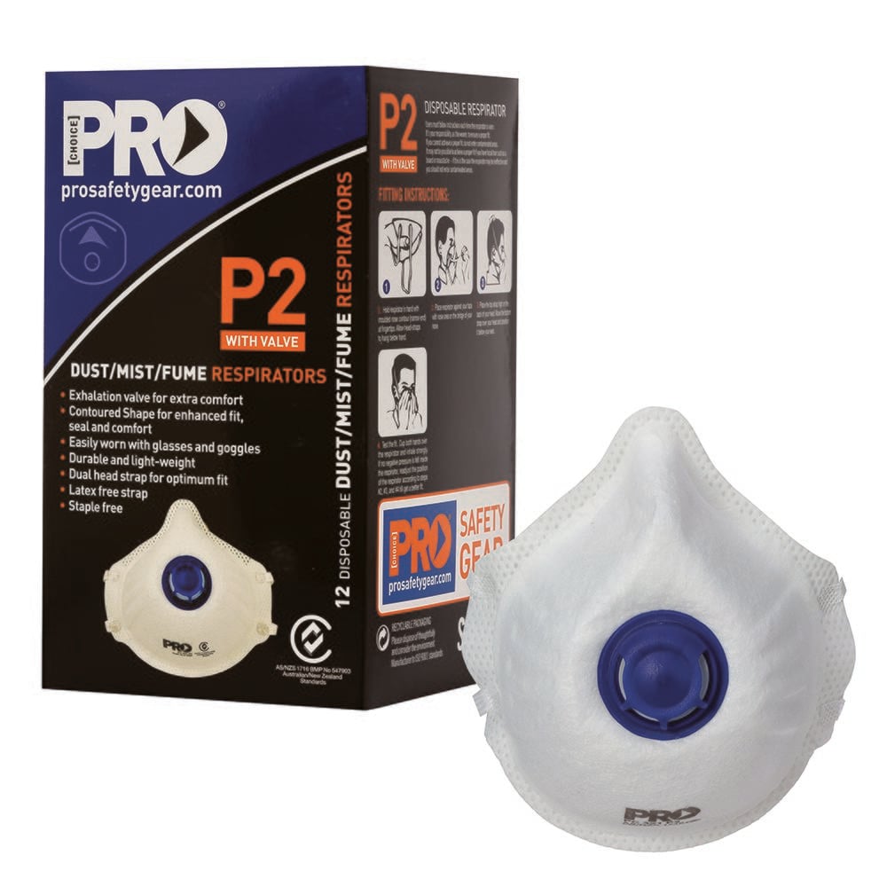 A box of p2 filters with a single one showing in the front