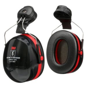 3M™ PELTOR™ Optime™ III Helmet Attach Earmuff H540P3GS/E, Black and Red,Class 5