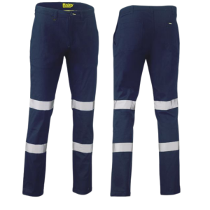 Bisley Taped Biomotion Stretch Cotton Drill Work Pants (BP6008T)