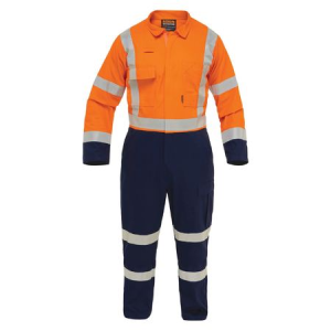 BISON Day/Night 300GSM Cotton Overall Orange / Navy